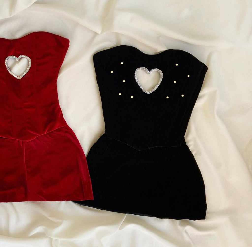 Vestido Carrie Negro con Brillo