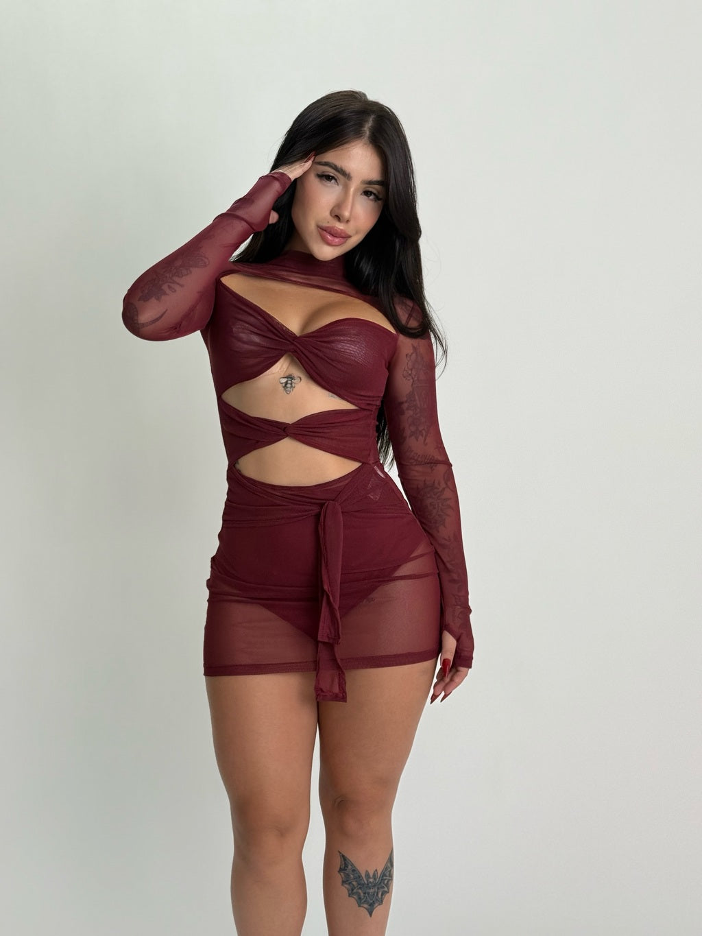 Vestido Riri Burdeo