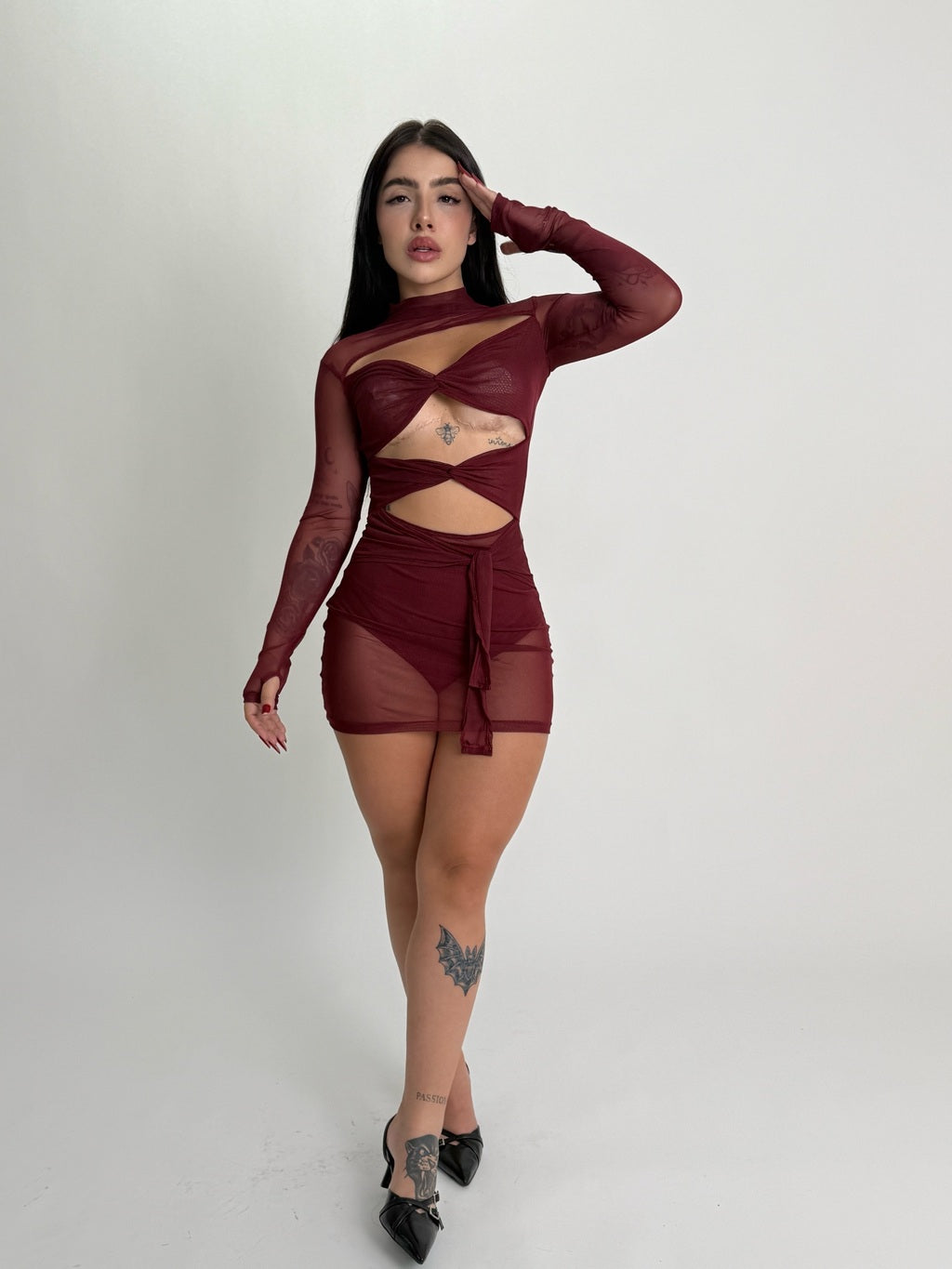 Vestido Riri Burdeo