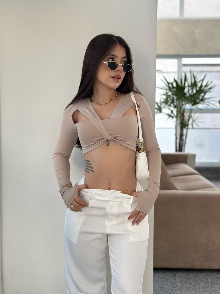 Crop Piper Beige